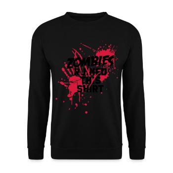 zombies runied this shirt - zombie blutflecken - Unisex Pullover - Schwarz - Vorne - Alina (178cm) & Michal (187cm)