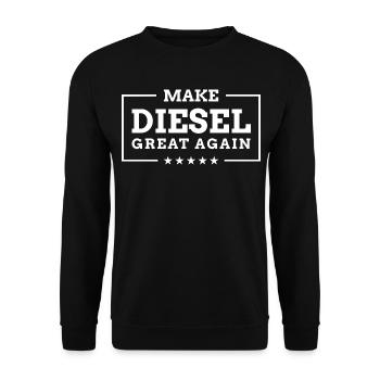 Make Diesel Great Again - Lustiger Abgasskandal - Unisex Sweatshirt - black - Front - Alina (178cm) & Michal (187cm)