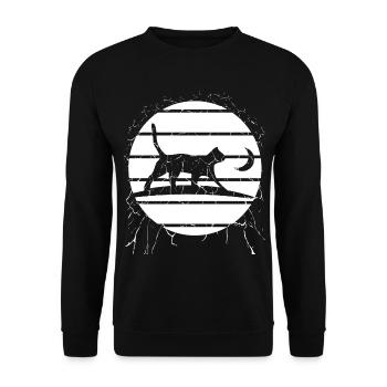 Chat au clair de lune – Promenade nocturne - Sweat-shirt Unisexe - noir - Devant - Alina (178cm) & Michal (187cm)