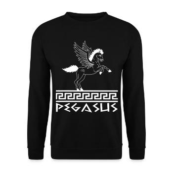White Pegasus Horse - Unisex Sweatshirt - black - Front - Alina (178cm) & Michal (187cm)