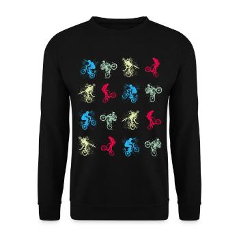 BMX / Bmx / bmx / idée cadeau / anniversaire - Sweat-shirt Unisexe - noir - Devant - Alina (178cm) & Michal (187cm)