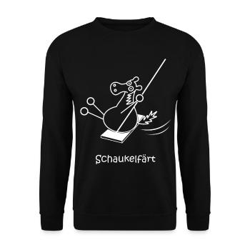 Schaukelfärt, färt, Schaukel, schaukeln, Pferd - Unisex Pullover - Schwarz - Vorne - Alina (178cm) & Michal (187cm)