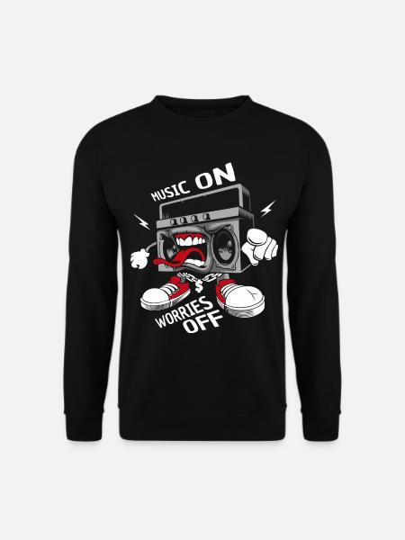 Musik auf Sorgen weg - Unisex Pullover - Schwarz