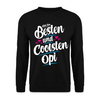 Bester Opa - Grossvater - Enkelkind - Bester Opi - Unisex Pullover - Schwarz - Vorne - Alina (178cm) & Michal (187cm)