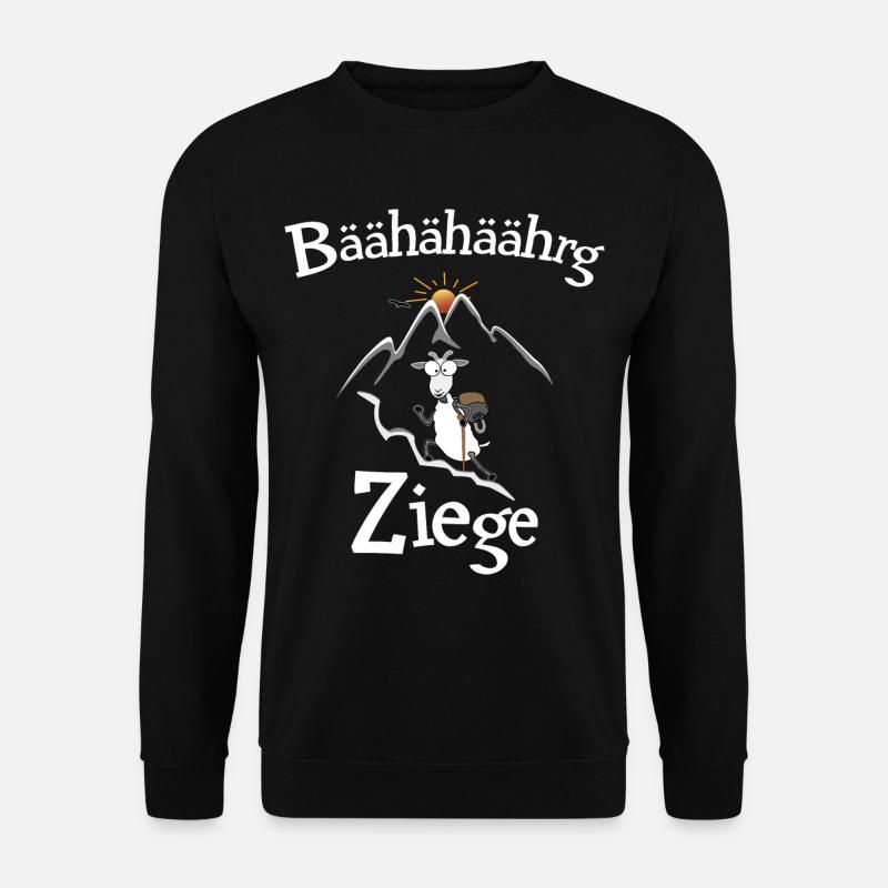 Berg - Ziege lustig geschrieben - Unisex Pullover - Schwarz