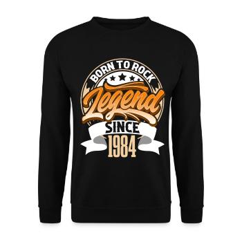 1984 Année de naissance Anniversaire Légende Born To Rock - Sweat-shirt Unisexe - noir - Devant - Alina (178cm) & Michal (187cm)