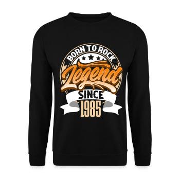 1985 Year of birth Birthday Legend Born To Rock - Unisex Sweatshirt - black - Front - Alina (178cm) & Michal (187cm)
