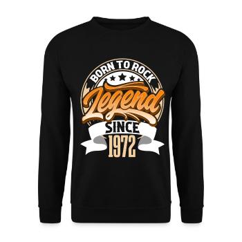 1972 Year of birth Birthday Legend Born To Rock - Unisex Sweatshirt - black - Front - Alina (178cm) & Michal (187cm)