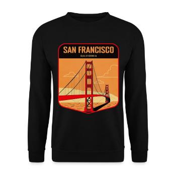 Golden Gate Retro Badge San Francisco - Unisex Sweatshirt - black - Front - Alina (178cm) & Michal (187cm)