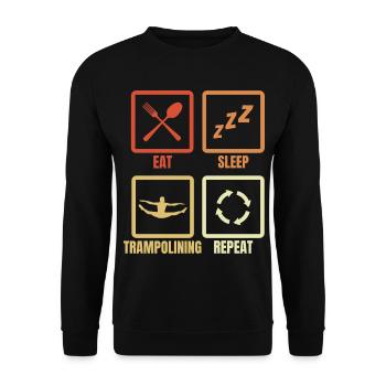 Manger Sommeil Trampoline Répéter - Sweat-shirt Unisexe - noir - Devant - Alina (178cm) & Michal (187cm)