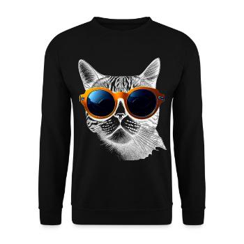 Cool cat vibes - Unisex Sweatshirt - black - Front - Alina (178cm) & Michal (187cm)