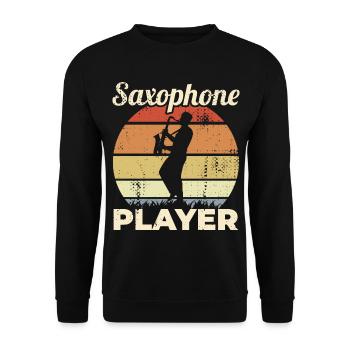 Drôle de saxophoniste - Sweat-shirt Unisexe - noir - Devant - Alina (178cm) & Michal (187cm)