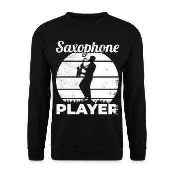 Funny saxophone player - Unisex Sweatshirt - black - Front - Alina (178cm) & Michal (187cm)