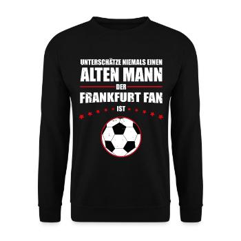 Alter Mann - Frankfurt Fan | Retro Vintage Design - Unisex Pullover - Schwarz - Vorne - Alina (178cm) & Michal (187cm)