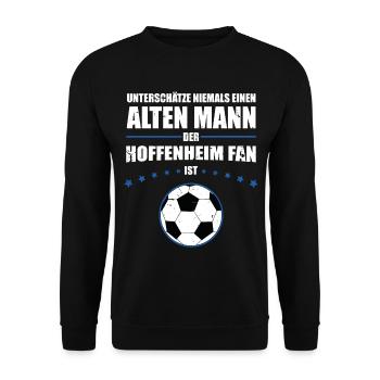 Alter Mann - Hoffenheim Fan | Retro Vintage Design - Unisex Pullover - Schwarz - Vorne - Alina (178cm) & Michal (187cm)