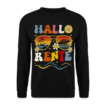 Hallo Sommer Retro Design Rentner Rentnerin  - Unisex Pullover - Schwarz - Vorne - Alina (178cm) & Michal (187cm)