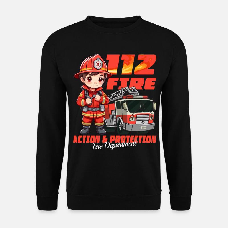 Kleine Feuerwehrmann - Unisex Pullover - Schwarz