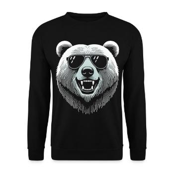 Cool bear head with sunglasses - Unisex Sweatshirt - black - Front - Alina (178cm) & Michal (187cm)