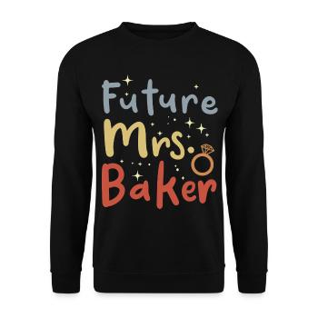 Frau Bäcker Vintage Look - Unisex Pullover - Schwarz - Vorne - Alina (178cm) & Michal (187cm)