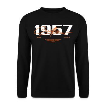 1957 Vintage Retro 1957 Birthday Gift 1957 - Unisex Sweatshirt - black - Front - Alina (178cm) & Michal (187cm)