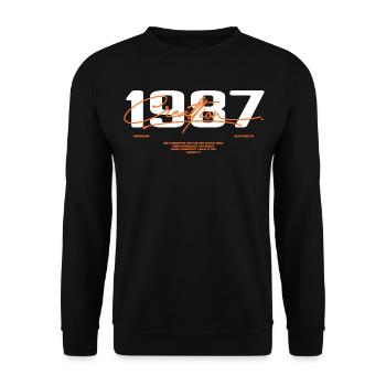 1987 Vintage Retro 1987 Geburtstagsgeschenk 1987 - Unisex Pullover - Schwarz - Vorne - Alina (178cm) & Michal (187cm)
