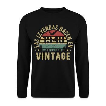 Legenden werden geboren 1948 Geburtstagsgeschenk 1948 - Unisex Pullover - Schwarz - Vorne - Alina (178cm) & Michal (187cm)