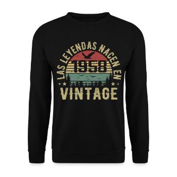 Legenden werden geboren 1958 Geburtstagsgeschenk 1958 - Unisex Pullover - Schwarz - Vorne - Alina (178cm) & Michal (187cm)