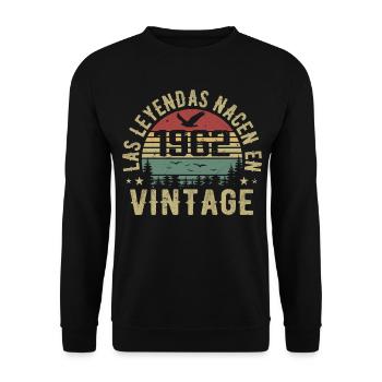 Legenden werden geboren 1962 Geburtstagsgeschenk 1962 - Unisex Pullover - Schwarz - Vorne - Alina (178cm) & Michal (187cm)