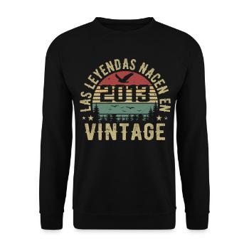 Les légendes sont nées 2013 Cadeau d’anniversaire 2013 - Sweat-shirt Unisexe - noir - Devant - Alina (178cm) & Michal (187cm)