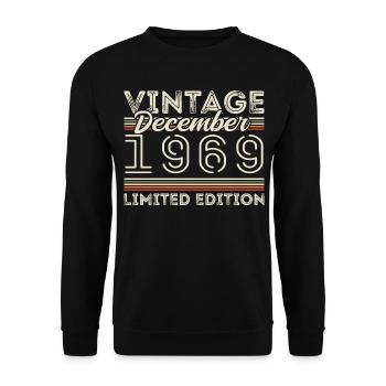 Vintage December 1969 - 56th Anniversary December - Unisex Sweatshirt - black - Front - Alina (178cm) & Michal (187cm)