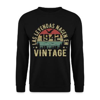 Legends are born 1942 Birthday Gift 1942 - Unisex Sweatshirt - black - Front - Alina (178cm) & Michal (187cm)