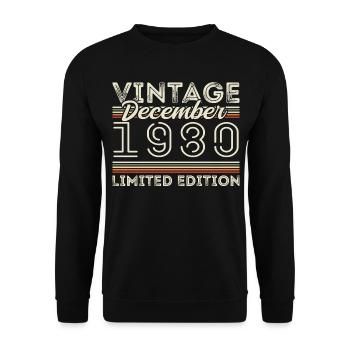 Vintage December 1980 - 45th Anniversary December - Unisex Sweatshirt - black - Front - Alina (178cm) & Michal (187cm)