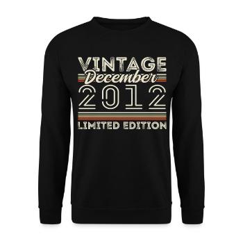 Vintage Décembre 2012 - 13e Anniversaire Décember - Sweat-shirt Unisexe - noir - Devant - Alina (178cm) & Michal (187cm)