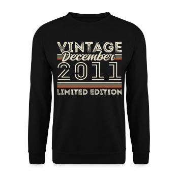 Vintage December 2011 - 14th Anniversary December - Unisex Sweatshirt - black - Front - Alina (178cm) & Michal (187cm)
