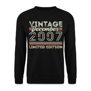 Vintage December 2007 - 18th Anniversary December - Unisex Sweatshirt - black - Front - Alina (178cm) & Michal (187cm)