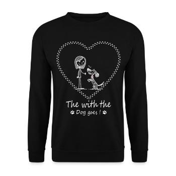 Who goes with the dog! - Unisex Sweatshirt - black - Front - Alina (178cm) & Michal (187cm)