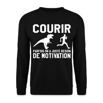 Running - Running Gift - Unisex Sweatshirt - black - Front - Alina (178cm) & Michal (187cm)