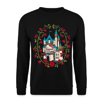 Sleeping Beauty Castle Fairy Tale - Unisex Sweatshirt - black - Front - Alina (178cm) & Michal (187cm)