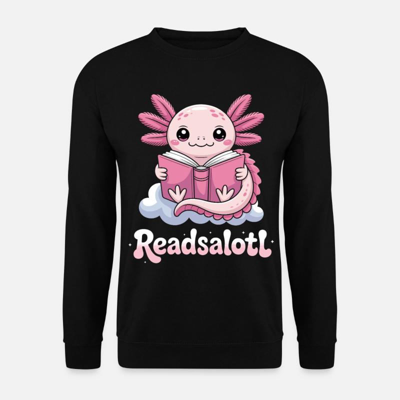 Readsalotl Axolotl-Lesebücher - Unisex Pullover - Schwarz