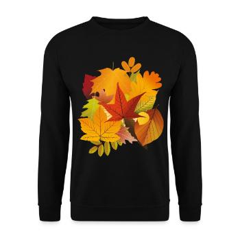 Autumn Fall Leaves - Unisex Sweatshirt - black - Front - Alina (178cm) & Michal (187cm)