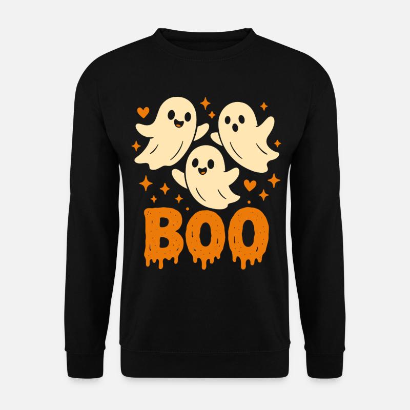 Cute Ghosts BOO – Funny Halloween Design - Unisex Sweatshirt - black