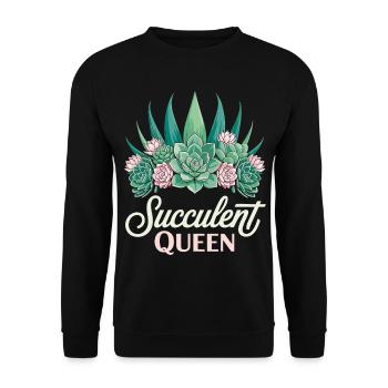 Plant Succulent Queen Cactus Women - Unisex Sweatshirt - black - Front - Alina (178cm) & Michal (187cm)