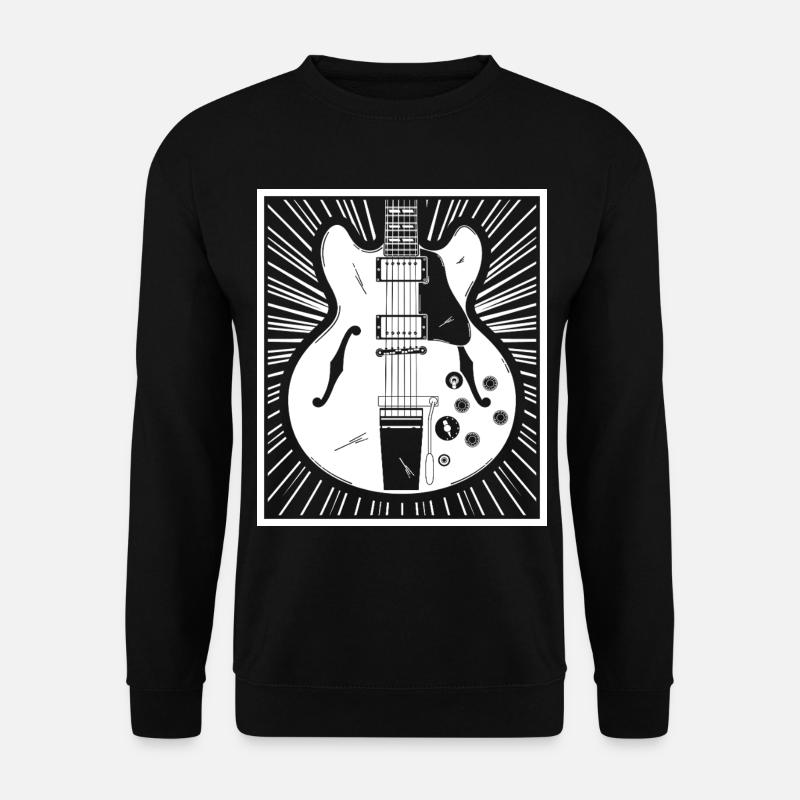 Retro-Gitarren-Silhouetten-Poster - Unisex Pullover - Schwarz