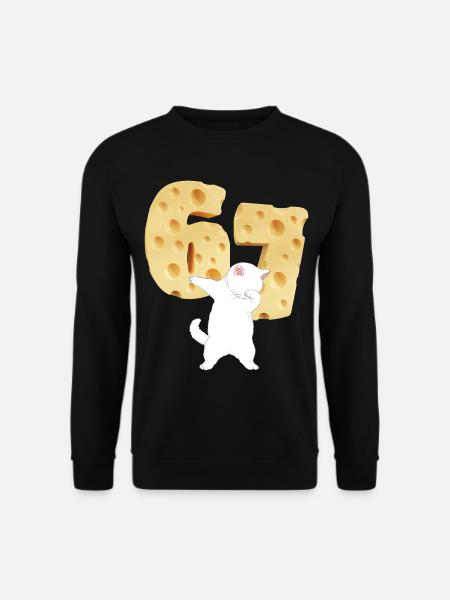 Lustiges 67-Meme-DABBING KATZENKÄSE 67. GEBURTSTAGS-TEE - Unisex Pullover - Schwarz