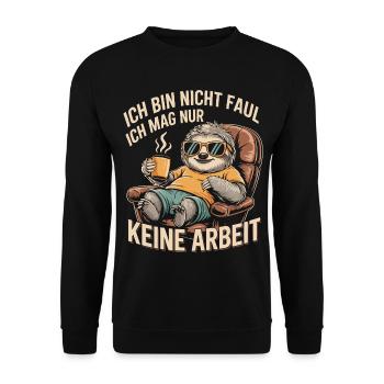 Dire paresseux – pas de travail, pas de stress - Sweat-shirt Unisexe - noir - Devant - Alina (178cm) & Michal (187cm)