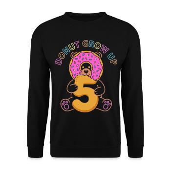 Donut Grow Up 5th Birthday Bear - Sweat-shirt Unisexe - noir - Devant - Alina (178cm) & Michal (187cm)