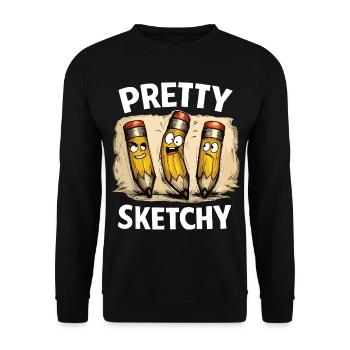 Pretty Sketchy Pretty Sketchy Pencils - Unisex Sweatshirt - black - Front - Alina (178cm) & Michal (187cm)