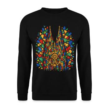 Kölner Dom Karneval Konfetti Kostüm Fasching - Unisex Pullover - Schwarz - Vorne - Alina (178cm) & Michal (187cm)
