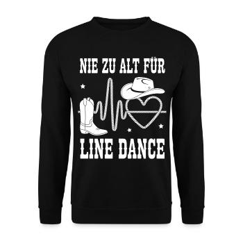 Never too old for line dancing - Unisex Sweatshirt - black - Front - Alina (178cm) & Michal (187cm)