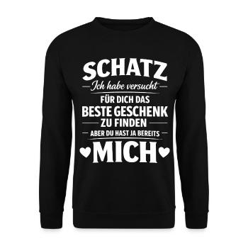 Ironie : Regard drôle de partenaire de couple - Sweat-shirt Unisexe - noir - Devant - Alina (178cm) & Michal (187cm)